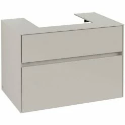 Alternative view of Villeroy & Boch Collaro Waschtischunterschrank 80cm Mit 2 Auszügen Soft Grey Ohne Beleuchtung
