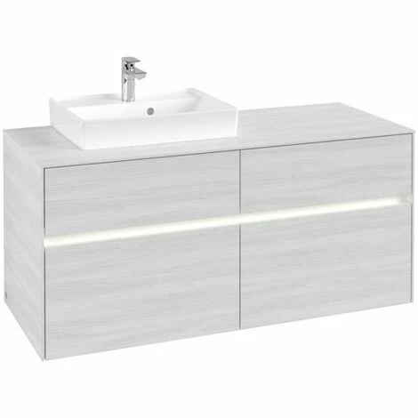 Villeroy & Boch Collaro Waschtischunterschrank Mit 4 Auszügen 120 Cm White Wood Mit Beleuchtung Links 5 Villeroy & Boch Collaro Waschtischunterschrank Mit 4 Auszügen 120 Cm White Wood Mit Beleuchtung Links – Bild 3