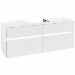Alternative view of Villeroy & Boch Collaro Waschtischunterschrank Mit 4 Auszügen 140 Cm White Matt Mit Beleuchtung Mittig