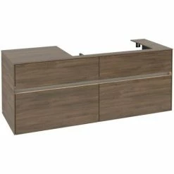 Alternative view of Villeroy & Boch Collaro Waschtischunterschrank 140cm Mit 4 Auszügen Arizona Oak Mit Beleuchtung Rechts