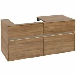 Alternative view of Villeroy & Boch Collaro Waschtischunterschrank Mit 4 Auszügen 120 Cm Kansas Oak Mit Beleuchtung Links