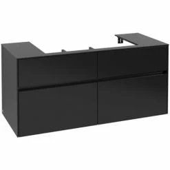 Alternative view of Villeroy & Boch Collaro Waschtischunterschrank 120cm Mit 4 Auszügen Black Matt Lacquer Ohne Beleuchtung