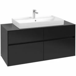 Villeroy & Boch Collaro Waschtischunterschrank 120cm Mit 4 Auszügen Black Matt Lacquer Ohne Beleuchtung -VILLEROY & BOCH shop 71606398 3