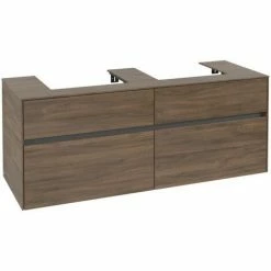 Alternative view of Villeroy & Boch Collaro Waschtischunterschrank 140cm Mit 4 Auszügen Für 2 Waschtische Arizona Oak Ohne Beleuchtung