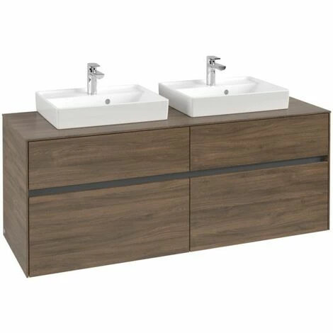 Villeroy & Boch Collaro Waschtischunterschrank 140cm Mit 4 Auszügen Für 2 Waschtische Arizona Oak Ohne Beleuchtung 5 Villeroy & Boch Collaro Waschtischunterschrank 140cm Mit 4 Auszügen Für 2 Waschtische Arizona Oak Ohne Beleuchtung – Bild 3