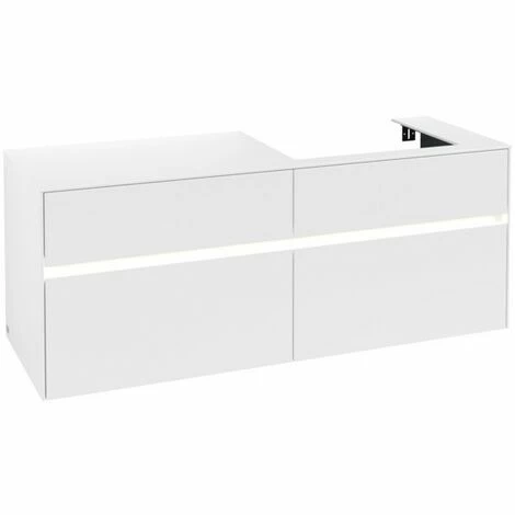 Villeroy & Boch Collaro Waschtischunterschrank Mit 4 Auszügen 140 Cm White Matt Mit Beleuchtung Rechts 4 Villeroy & Boch Collaro Waschtischunterschrank Mit 4 Auszügen 140 Cm White Matt Mit Beleuchtung Rechts – Bild 2