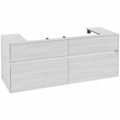 Alternative view of Villeroy & Boch Collaro Waschtischunterschrank 140cm Mit 4 Auszügen White Wood Ohne Beleuchtung