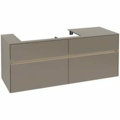 Villeroy & Boch Collaro Waschtischunterschrank 140cm Mit 4 Auszügen Truffle Grey Mit Beleuchtung Links -VILLEROY & BOCH shop 71606415 2
