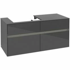 Villeroy & Boch Collaro Waschtischunterschrank Mit 4 Auszügen 120 Cm Glossy Grey Mit Beleuchtung Links -VILLEROY & BOCH shop 71606421 2