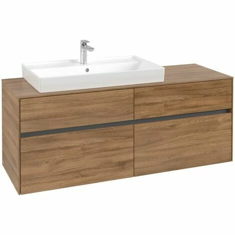 Villeroy & Boch Collaro Waschtischunterschrank 140cm Mit 4 Auszügen Kansas Oak Ohne Beleuchtung Links 5 Villeroy & Boch Collaro Waschtischunterschrank 140cm Mit 4 Auszügen Kansas Oak Ohne Beleuchtung Links – Bild 3