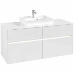 Villeroy & Boch Collaro Waschtischunterschrank Mit 4 Auszügen 120 Cm Glossy White Mit Beleuchtung Mittig 7 Villeroy & Boch Collaro Waschtischunterschrank Mit 4 Auszügen 120 Cm Glossy White Mit Beleuchtung Mittig -VILLEROY & BOCH shop 71606434 3