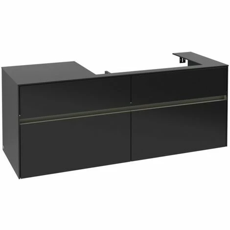 Villeroy & Boch Collaro Waschtischunterschrank 140cm Mit 4 Auszügen Black Matt Lacquer Mit Beleuchtung Rechts 4 Villeroy & Boch Collaro Waschtischunterschrank 140cm Mit 4 Auszügen Black Matt Lacquer Mit Beleuchtung Rechts – Bild 2