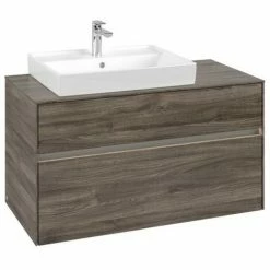 Villeroy & Boch Collaro Waschtischunterschrank 100cm Mit 2 Auszügen Und Variabler Beckenposition Stone Oak Mit Beleuchtung Links 60 Cm -VILLEROY & BOCH shop 71606474 3