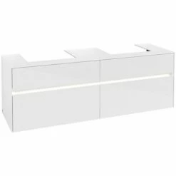 Villeroy & Boch Collaro Waschtischunterschrank 160cm Mit 4 Auszügen Für 2 Waschtische Glossy White Mit Beleuchtung 50 Cm -VILLEROY & BOCH shop 71606484 3