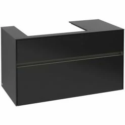 Villeroy & Boch Collaro Waschtischunterschrank 100cm Mit 2 Auszügen Und Variabler Beckenposition Black Matt Lacquer Mit Beleuchtung Links 60 Cm 4 Villeroy & Boch Collaro Waschtischunterschrank 100cm Mit 2 Auszügen Und Variabler Beckenposition Black Matt Lacquer Mit Beleuchtung Links 60 Cm -VILLEROY & BOCH shop 71606489 3
