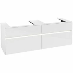 Villeroy & Boch Collaro Waschtischunterschrank 160cm Mit 4 Auszügen Für 2 Waschtische Glossy White Mit Beleuchtung 60 Cm -VILLEROY & BOCH shop 71606502 3