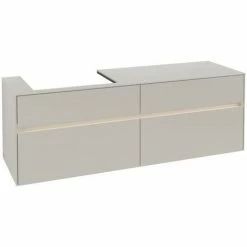 Villeroy & Boch Collaro Waschtischunterschrank 160cm Mit 4 Auszügen Und Variabler Beckenposition Soft Grey Mit Beleuchtung Links 60 Cm 7 Villeroy & Boch Collaro Waschtischunterschrank 160cm Mit 4 Auszügen Und Variabler Beckenposition Soft Grey Mit Beleuchtung Links 60 Cm -VILLEROY & BOCH shop 71606509 3