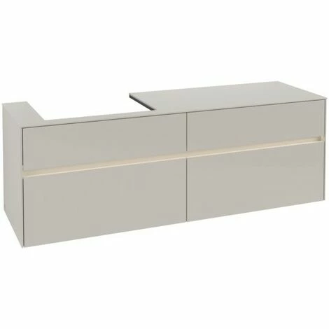 Villeroy & Boch Collaro Waschtischunterschrank 160cm Mit 4 Auszügen Und Variabler Beckenposition Soft Grey Mit Beleuchtung Links 60 Cm 5 Villeroy & Boch Collaro Waschtischunterschrank 160cm Mit 4 Auszügen Und Variabler Beckenposition Soft Grey Mit Beleuchtung Links 60 Cm – Bild 3