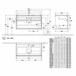 Villeroy & Boch Collaro Waschtischunterschrank 100cm Mit 2 Auszügen Arizona Oak Mit Beleuchtung Mittig