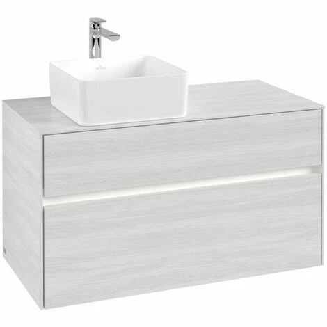 Villeroy & Boch Collaro Waschtischunterschrank 100cm mit 2 Auszügen White Wood Mit Beleuchtung Links Villeroy & Boch Collaro Waschtischunterschrank 100cm Mit 2 Auszügen White Wood Mit Beleuchtung Links -VILLEROY & BOCH shop 71606542 3