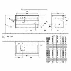 Villeroy & Boch Collaro Waschtischunterschrank 100cm Mit 2 Auszügen Kansas Oak Mit Beleuchtung Links