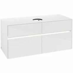 Alternative view of Villeroy & Boch Collaro Waschtischunterschrank 120cm Mit 4 Auszügen Glossy White Mit Beleuchtung Mittig