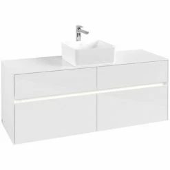 Villeroy & Boch Collaro Waschtischunterschrank 140cm Mit 4 Auszügen Glossy White Mit Beleuchtung Mittig -VILLEROY & BOCH shop 71606561 3