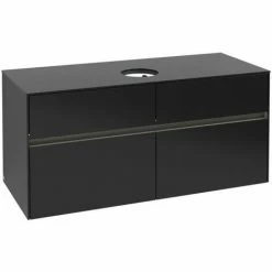 Alternative view of Villeroy & Boch Collaro Waschtischunterschrank 120cm Mit 4 Auszügen Black Matt Lacquer Mit Beleuchtung Mittig