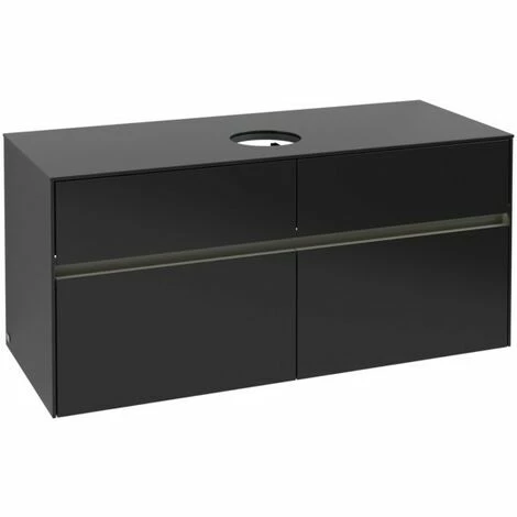 Villeroy & Boch Collaro Waschtischunterschrank 120cm Mit 4 Auszügen Black Matt Lacquer Mit Beleuchtung Mittig 4 Villeroy & Boch Collaro Waschtischunterschrank 120cm Mit 4 Auszügen Black Matt Lacquer Mit Beleuchtung Mittig – Bild 2