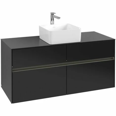 Villeroy & Boch Collaro Waschtischunterschrank 120cm Mit 4 Auszügen Black Matt Lacquer Mit Beleuchtung Mittig 5 Villeroy & Boch Collaro Waschtischunterschrank 120cm Mit 4 Auszügen Black Matt Lacquer Mit Beleuchtung Mittig – Bild 3