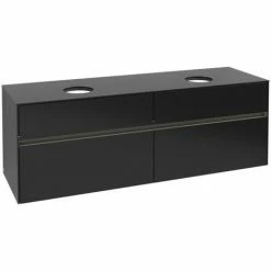 Villeroy & Boch Collaro Waschtischunterschrank 160cm Mit 4 Auszügen Für 2 Waschtische Black Matt Lacquer Mit Beleuchtung -VILLEROY & BOCH shop 71606588 2