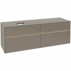 Alternative view of Villeroy & Boch Collaro Waschtischunterschrank 160cm Mit 4 Auszügen Truffle Grey Mit Beleuchtung Links