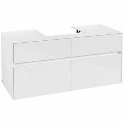 Villeroy & Boch Collaro Waschtischunterschrank Mit 4 Auszügen 120 Cm Glossy White Ohne Beleuchtung Mittig