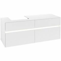 Alternative view of Villeroy & Boch Collaro Waschtischunterschrank Mit 4 Auszügen 140 Cm White Matt Mit Beleuchtung Links