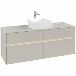 Villeroy & Boch Collaro Waschtischunterschrank 140cm Mit 4 Auszügen Soft Grey Mit Beleuchtung Mittig -VILLEROY & BOCH shop 71606603 3