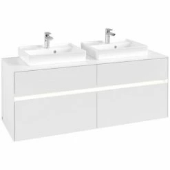 Villeroy & Boch Collaro Waschtischunterschrank 140cm Mit 4 Auszügen Für 2 Waschtische White Matt Mit Beleuchtung -VILLEROY & BOCH shop 71606609 3