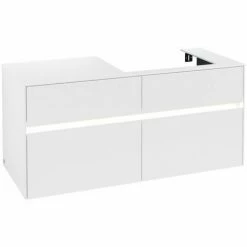 Alternative view of Villeroy & Boch Collaro Waschtischunterschrank Mit 4 Auszügen 120 Cm White Matt Mit Beleuchtung Rechts