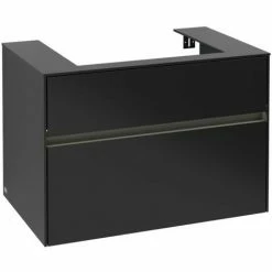 Villeroy & Boch Collaro Waschtischunterschrank 80cm Mit 2 Auszügen Black Matt Lacquer Mit Beleuchtung -VILLEROY & BOCH shop 71606633 2