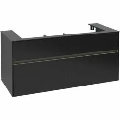 Alternative view of Villeroy & Boch Collaro Waschtischunterschrank 120cm Mit 4 Auszügen Black Matt Lacquer Mit Beleuchtung