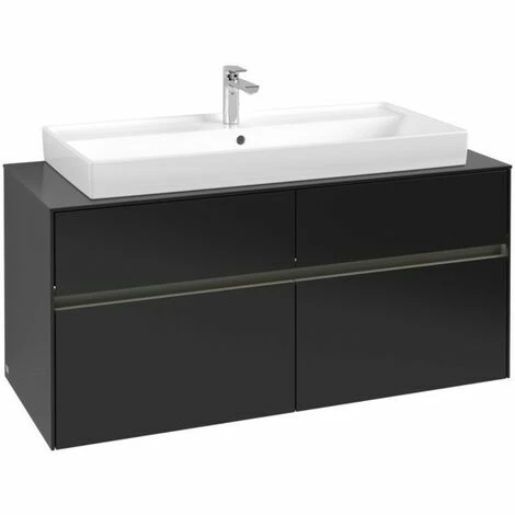 Villeroy & Boch Collaro Waschtischunterschrank 120cm Mit 4 Auszügen Black Matt Lacquer Mit Beleuchtung 5 Villeroy & Boch Collaro Waschtischunterschrank 120cm Mit 4 Auszügen Black Matt Lacquer Mit Beleuchtung – Bild 3