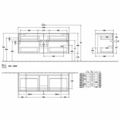 Villeroy & Boch Collaro Waschtischunterschrank 140cm Mit 4 Auszügen Glossy Grey Mit Beleuchtung