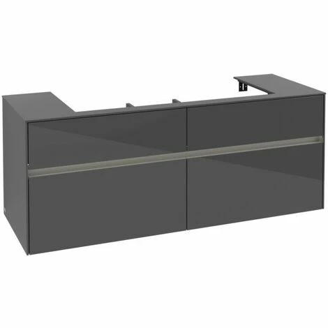 Villeroy & Boch Collaro Waschtischunterschrank 140cm Mit 4 Auszügen Glossy Grey Mit Beleuchtung 4 Villeroy & Boch Collaro Waschtischunterschrank 140cm Mit 4 Auszügen Glossy Grey Mit Beleuchtung – Bild 2