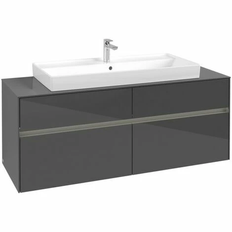 Villeroy & Boch Collaro Waschtischunterschrank 140cm Mit 4 Auszügen Glossy Grey Mit Beleuchtung 5 Villeroy & Boch Collaro Waschtischunterschrank 140cm Mit 4 Auszügen Glossy Grey Mit Beleuchtung – Bild 3