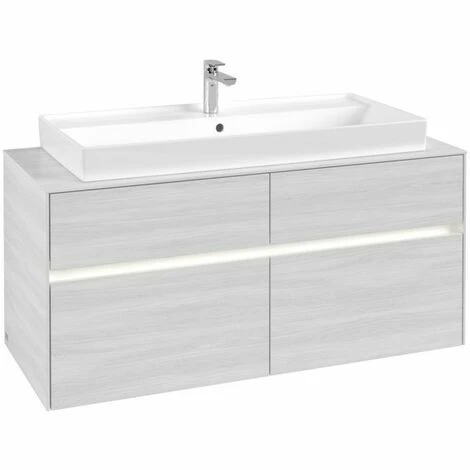 Villeroy & Boch Collaro Waschtischunterschrank 120cm Mit 4 Auszügen White Wood Mit Beleuchtung 5 Villeroy & Boch Collaro Waschtischunterschrank 120cm Mit 4 Auszügen White Wood Mit Beleuchtung – Bild 3