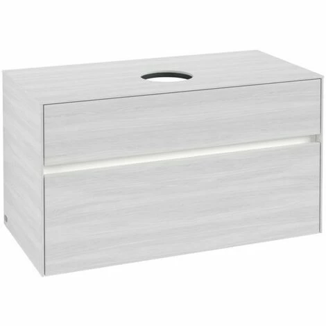 Villeroy & Boch Collaro Waschtischunterschrank 100cm Mit 2 Auszügen White Wood Mit Beleuchtung Mittig 4 Villeroy & Boch Collaro Waschtischunterschrank 100cm Mit 2 Auszügen White Wood Mit Beleuchtung Mittig – Bild 2