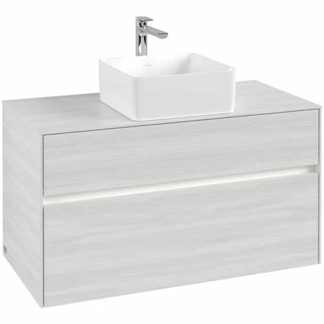 Villeroy & Boch Collaro Waschtischunterschrank 100cm Mit 2 Auszügen White Wood Mit Beleuchtung Mittig 5 Villeroy & Boch Collaro Waschtischunterschrank 100cm Mit 2 Auszügen White Wood Mit Beleuchtung Mittig – Bild 3