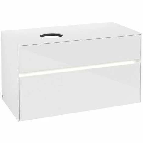 Villeroy & Boch Collaro Waschtischunterschrank 100cm mit 2 Auszügen Glossy White Mit Beleuchtung Links Villeroy & Boch Collaro Waschtischunterschrank 100cm Mit 2 Auszügen Glossy White Mit Beleuchtung Links -VILLEROY & BOCH shop 71606682 2