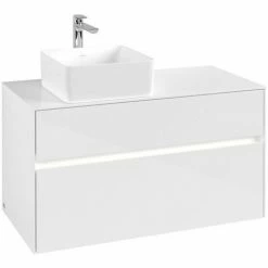 Villeroy & Boch Collaro Waschtischunterschrank 100cm Mit 2 Auszügen Glossy White Mit Beleuchtung Links 4 Villeroy & Boch Collaro Waschtischunterschrank 100cm Mit 2 Auszügen Glossy White Mit Beleuchtung Links -VILLEROY & BOCH shop 71606682 3