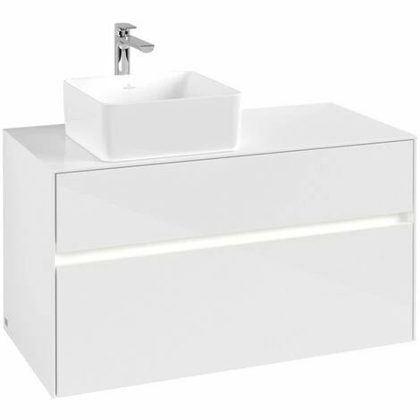 Villeroy & Boch Collaro Waschtischunterschrank 100cm mit 2 Auszügen Glossy White Mit Beleuchtung Links Villeroy & Boch Collaro Waschtischunterschrank 100cm Mit 2 Auszügen Glossy White Mit Beleuchtung Links -VILLEROY & BOCH shop 71606682 3