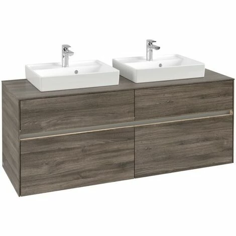 Villeroy & Boch Collaro Waschtischunterschrank 140cm Mit 4 Auszügen Für 2 Waschtische Stone Oak Mit Beleuchtung 4 Villeroy & Boch Collaro Waschtischunterschrank 140cm Mit 4 Auszügen Für 2 Waschtische Stone Oak Mit Beleuchtung – Bild 2